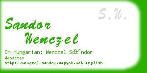 sandor wenczel business card